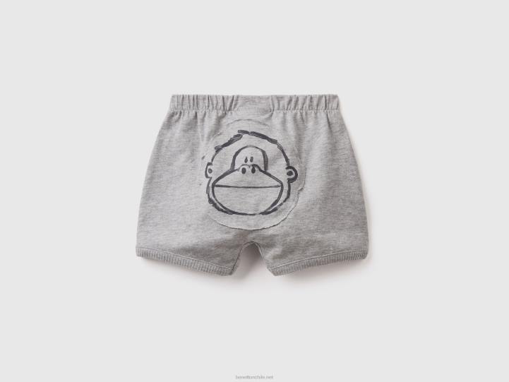 shorts con parche en la espalda NHBF3243 gris claro niños Benetton
