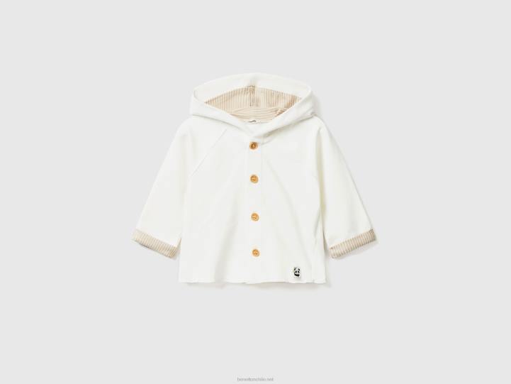 sudadera con cremallera NHBF5786 Blanco crema niños Benetton