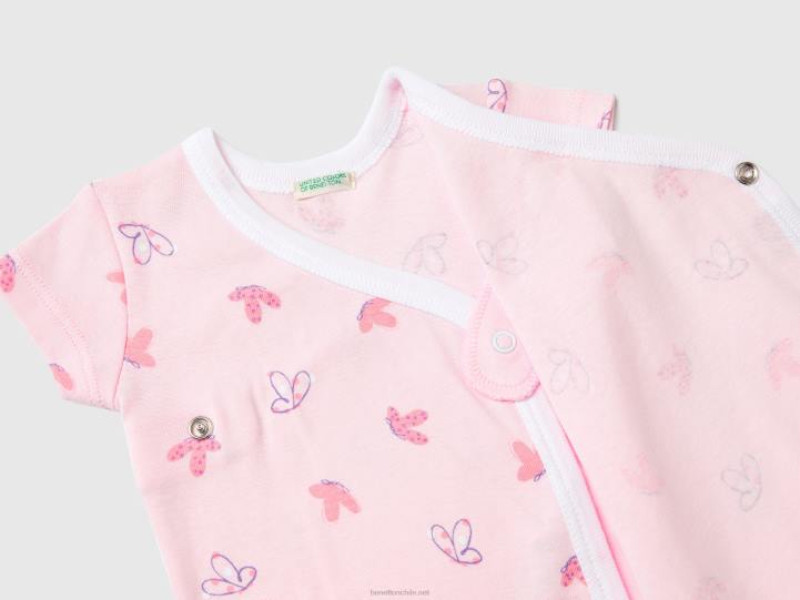 dos bodis de manga corta en algodón orgánico NHBF3173 Rosa suave niños Benetton