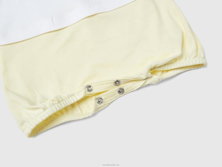 mono color block de algodón orgánico NHBF3194 vainilla niños Benetton