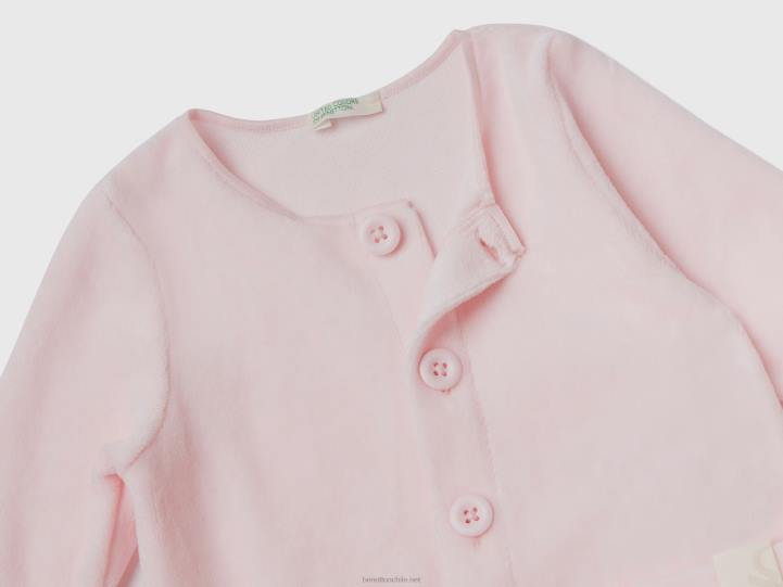 mono de chenilla con bolsillos NHBF3200 Rosa suave niños Benetton