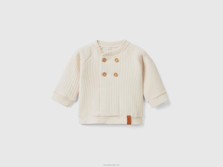 sudadera ligera con efecto capitonado NHBF3109 vainilla niños Benetton