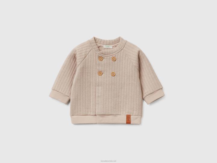 sudadera ligera con efecto capitonado NHBF3132 beige niños Benetton