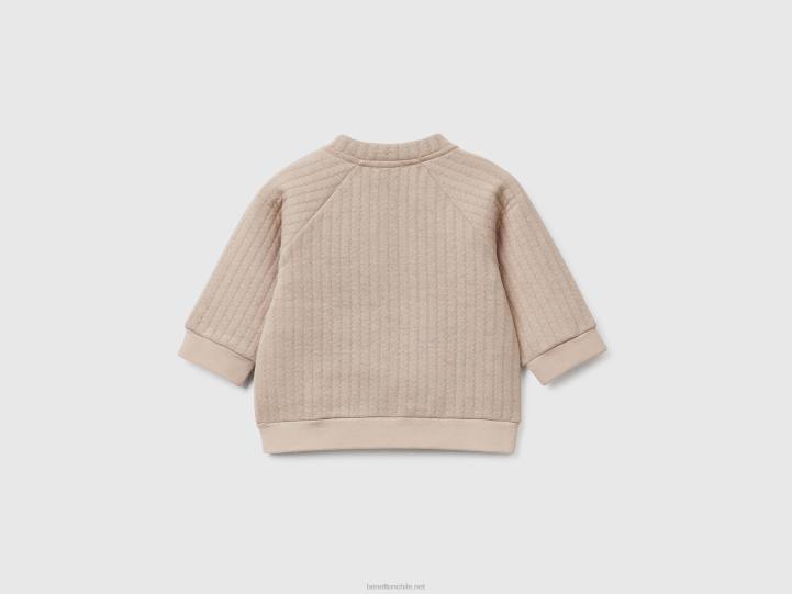sudadera ligera con efecto capitonado NHBF3132 beige niños Benetton