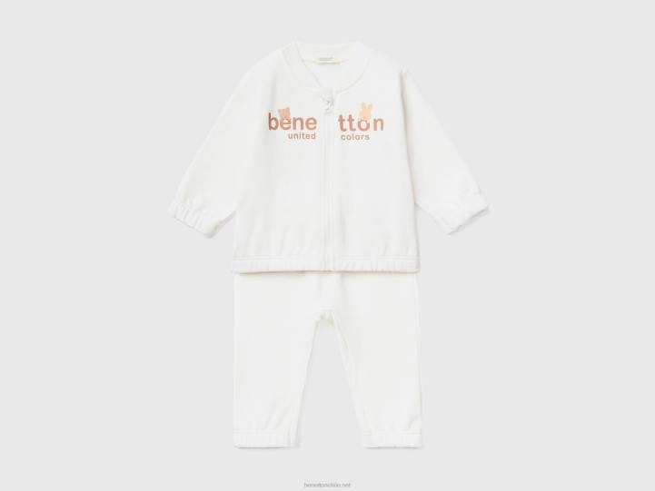 conjunto deportivo de sudor NHBF3089 Blanco crema niños Benetton