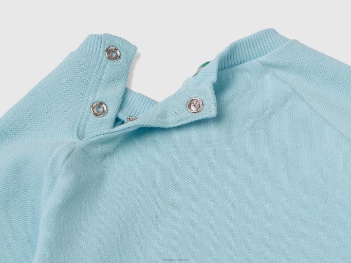 conjunto sudadera y pantalón NHBF3084 turquesa niños Benetton