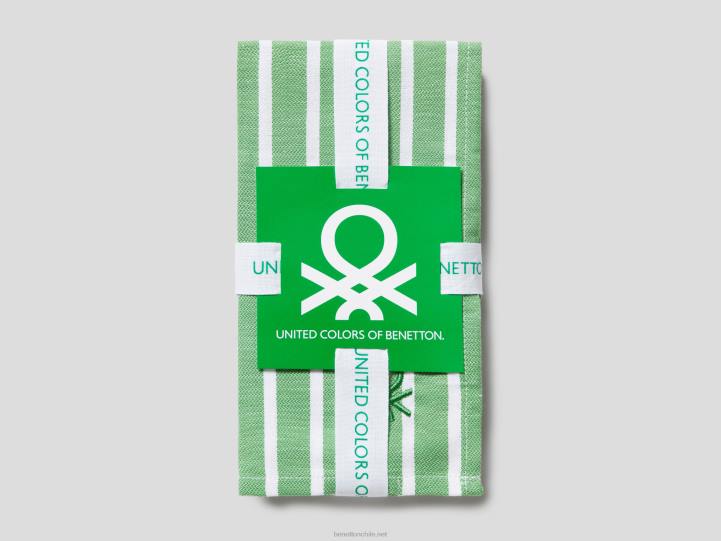 cuatro servilletas a rayas NHBF3354 verdeBenetton