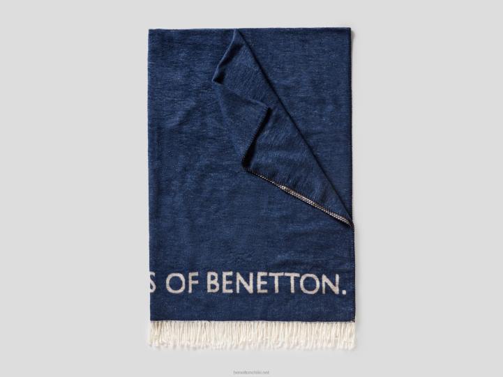 manta deshilachada con logo NHBF3378 gris oscuroBenetton