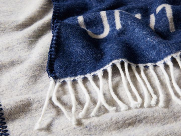 manta deshilachada con logo NHBF3378 gris oscuroBenetton