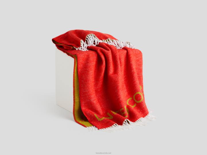 manta deshilachada con logo NHBF3380 rojoBenetton